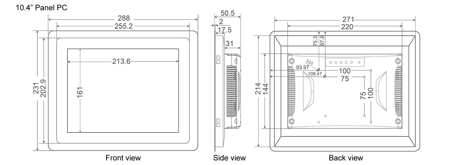 SATA200X 10.4 inch Panel PC Capacitive Touch from SATA IPC