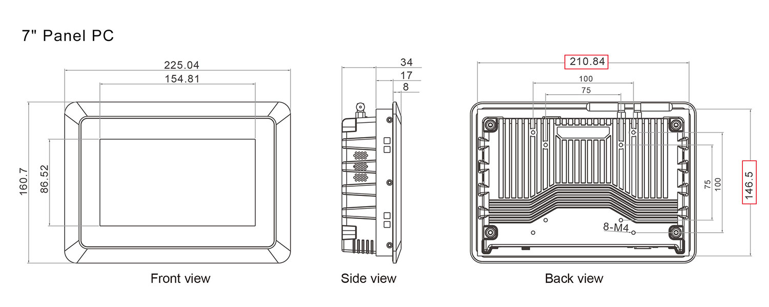 SATA300X 7 inch Panel PC Capacitive Touch from SATA IPC