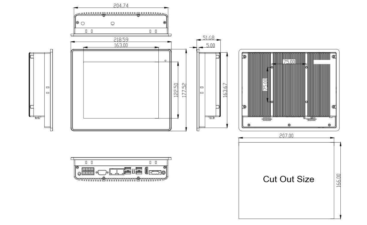 SATA500C 8 inch Panel PC Capacitive Touch from SATA IPC