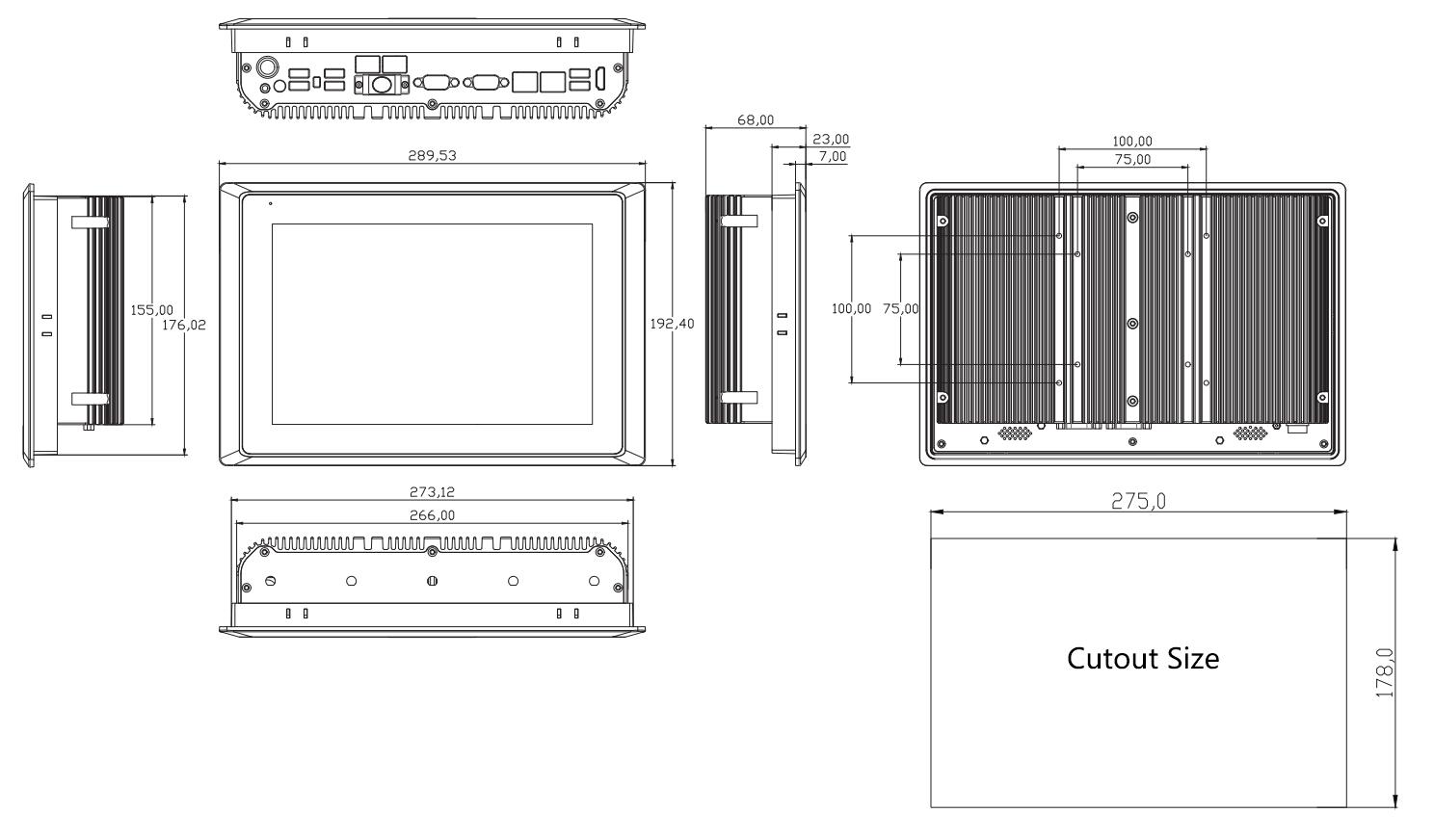 SATA600C 10.1 inch Capacitive Touch Panel PC