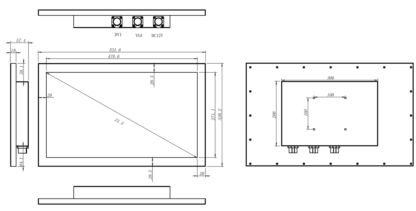 21.5 inch Stainless Steel Monitor