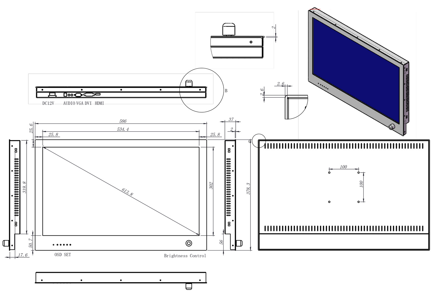 24 inch Stainless Steel Monitor from SATA IPC