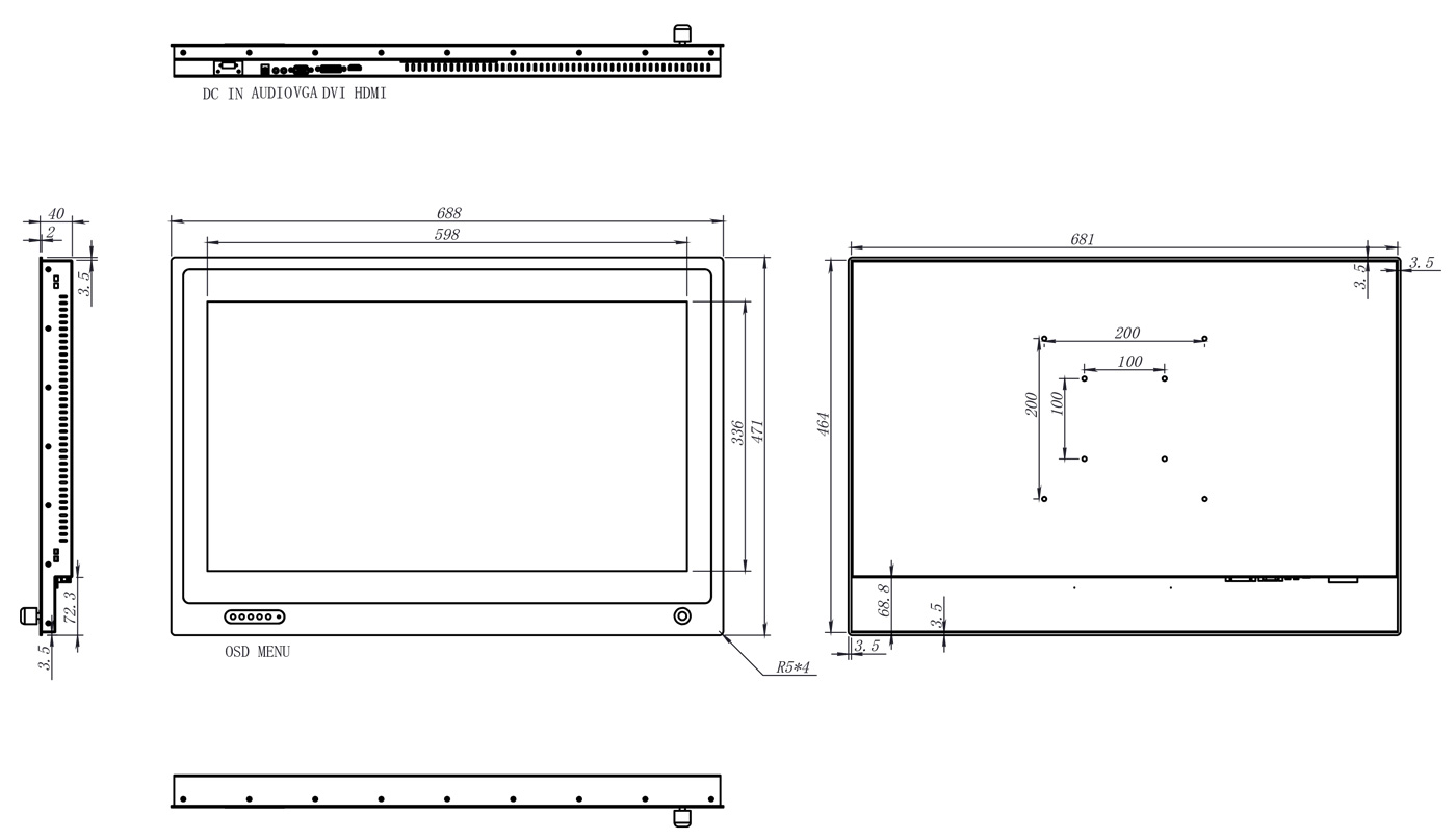 27 inch Dimmer Monitor SATA27M from SATA IPC