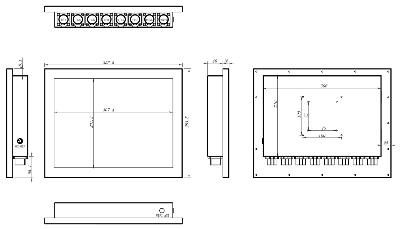 15 inch Stainless Steel Waterproof Panel PC