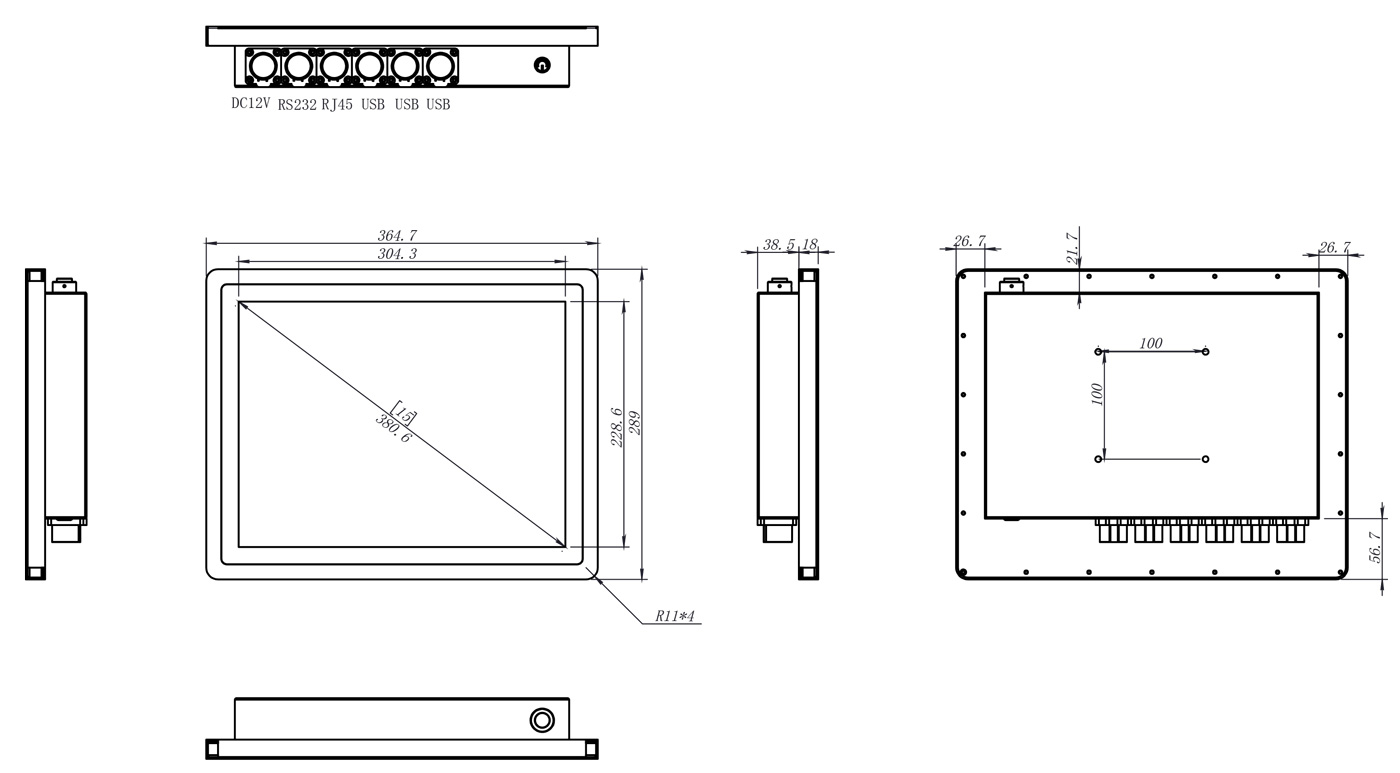 15 inch Flat Stainless Steel Panel PC from SATA IPC