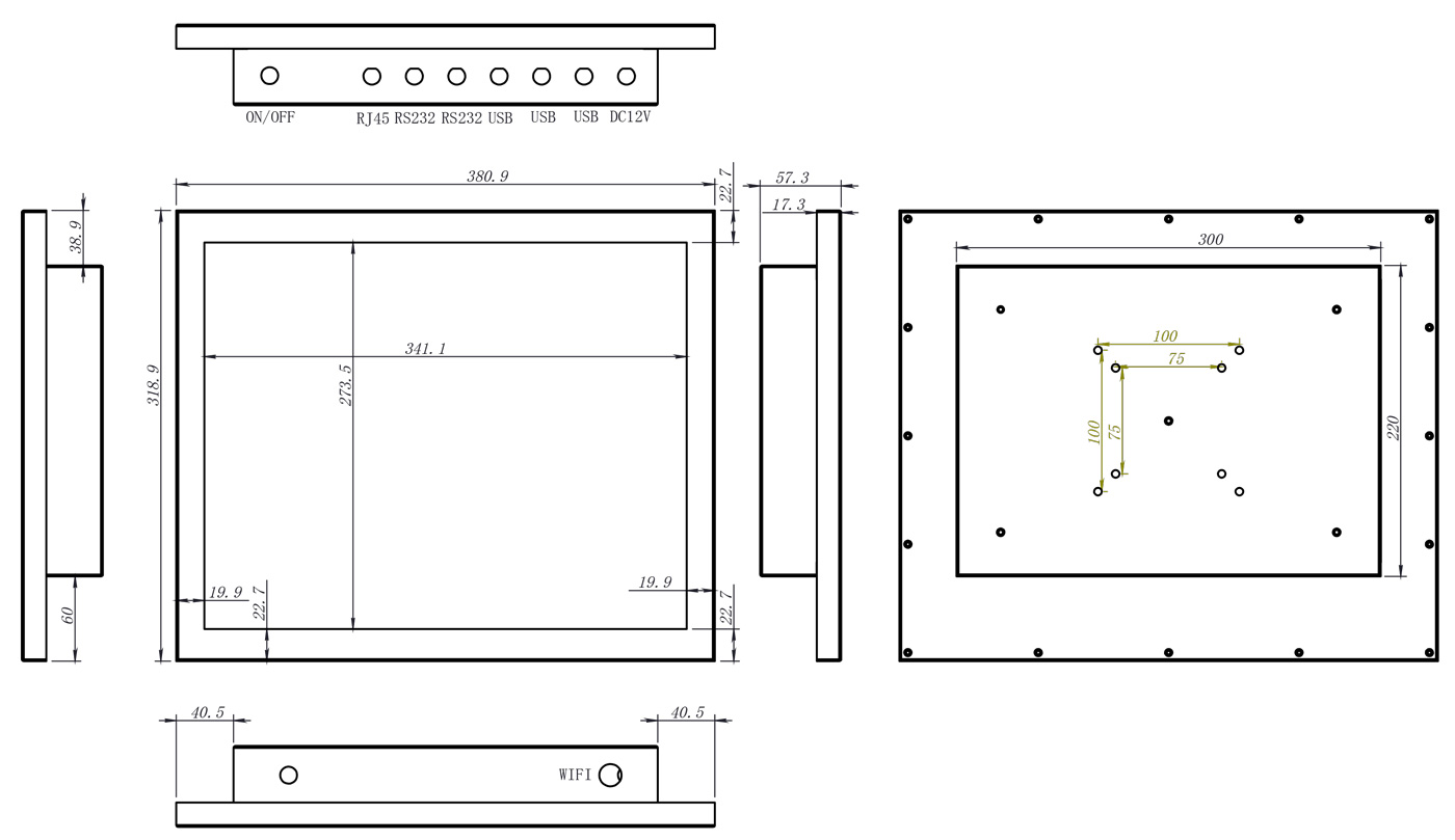 17 inch Panel PC Resistive Touch from SATA IPC