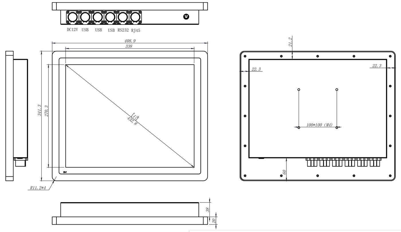 17 inch Stainless Steel Panel PC from SATA IPC