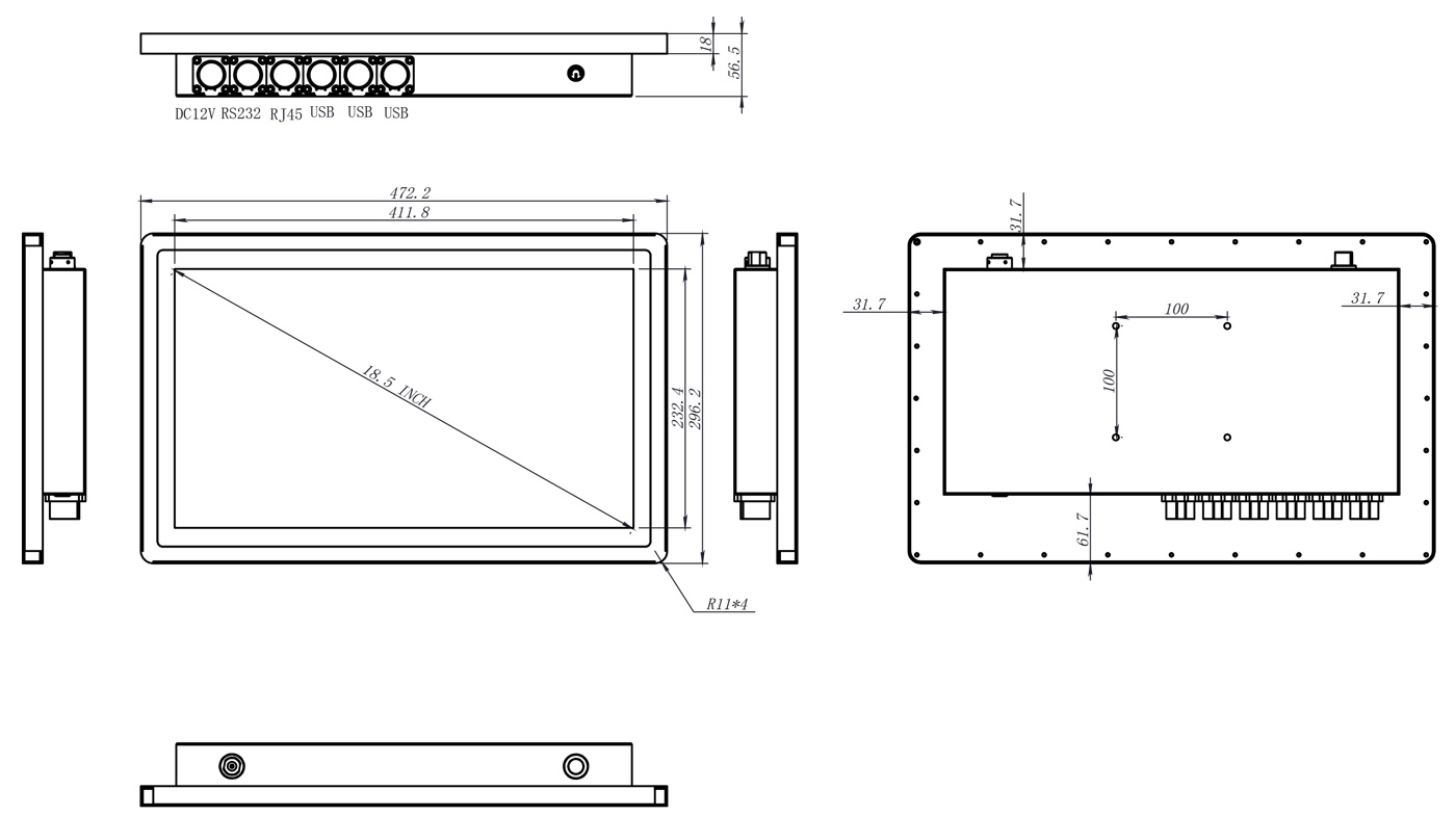 18.5 inch Stainless Steel Panel PC from SATA IPC