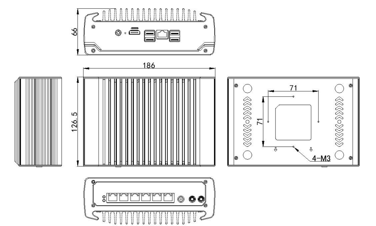 Support SIM Card insert External industrial box PC computer with 6*1000M LAN