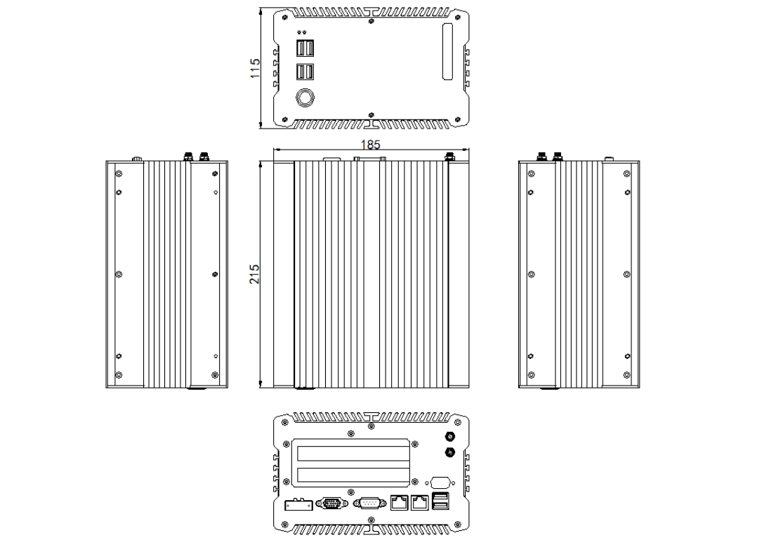 Support 9-36V industrial blue embedded box PC support PCIE X4 2PCI 10G LAN