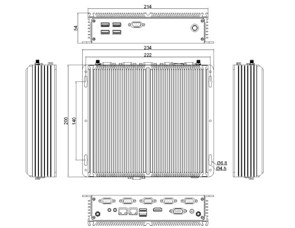 Classical 6 COM model J4125 processor high cost-effective industrial embedded computer good performance