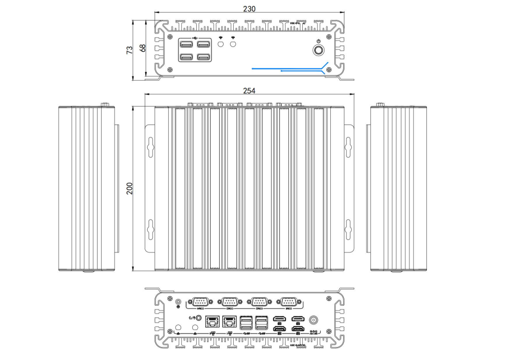 4*HDMI 3*2.5G LAN i5/i7 12th industrial mini computer 8 USB embedded PC for visual inspection