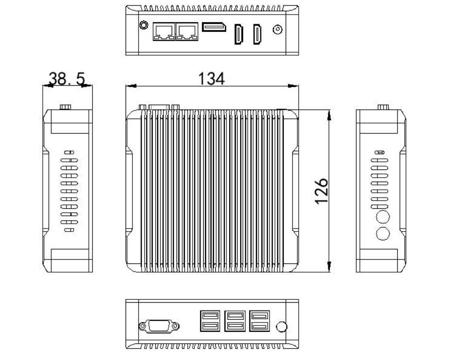 Super light and small industrial mini PC support DP display port for advertising