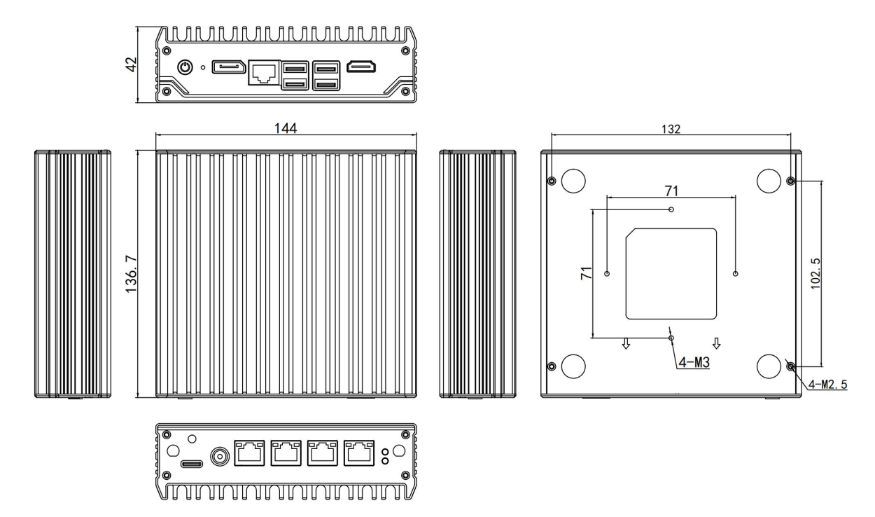 iKuai pfSense system Aluminum alloy industrial mini computer fanless J6412 4*2.5G LAN