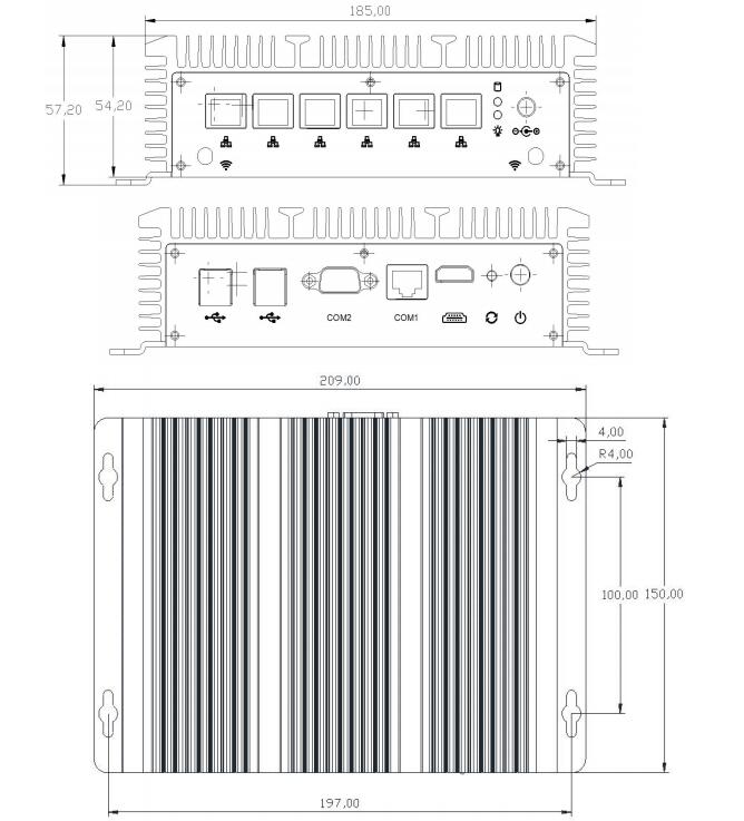 6*2.5G LAN Industrial Embedded PC 8/10th Celeron/Pentium/Core CPU Optional