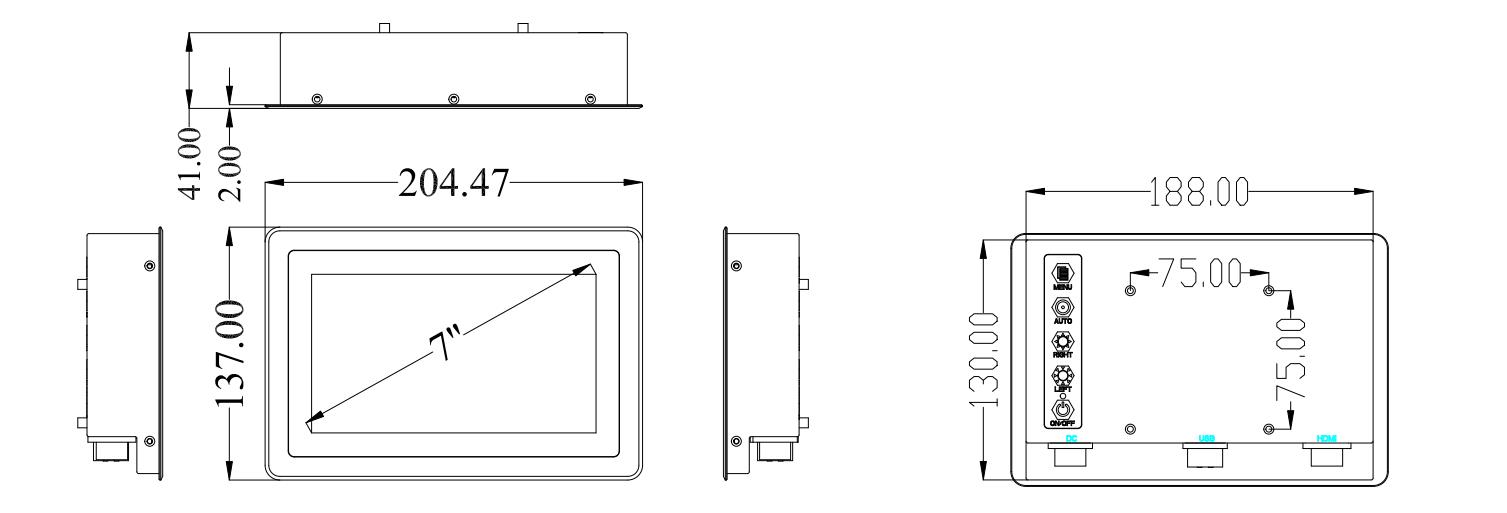 7 inch Full IP67 waterproof 1000nits sunlight readable capacitive touch screen monitor