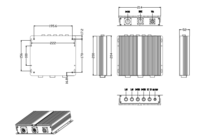 Full IP65 waterproof mini box computer fanless box PC for harsh environment