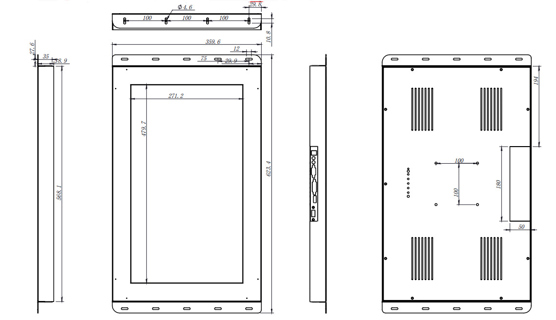 21.5 inch Open frame outdoor 1000nits Capacitive touch monitor anti glare