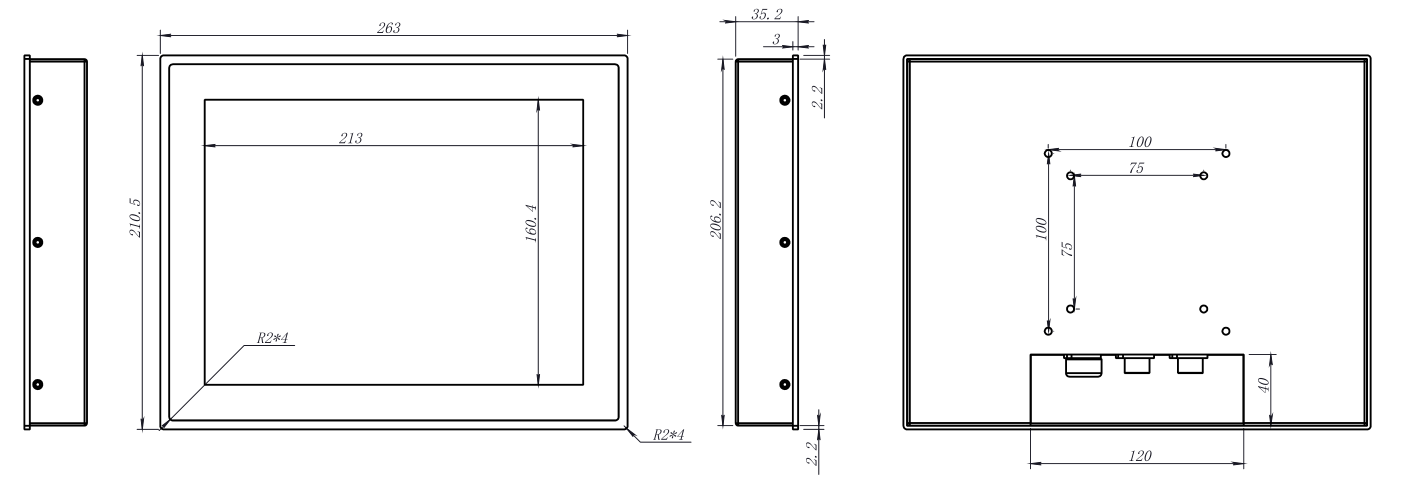 10.4 inch Full IP67 waterproof Capacitive monitor with 1000nits