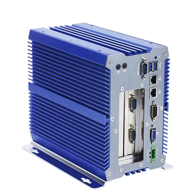 Support 9-36V industrial blue embedded box PC support PCIE X4 2PCI 10G LAN