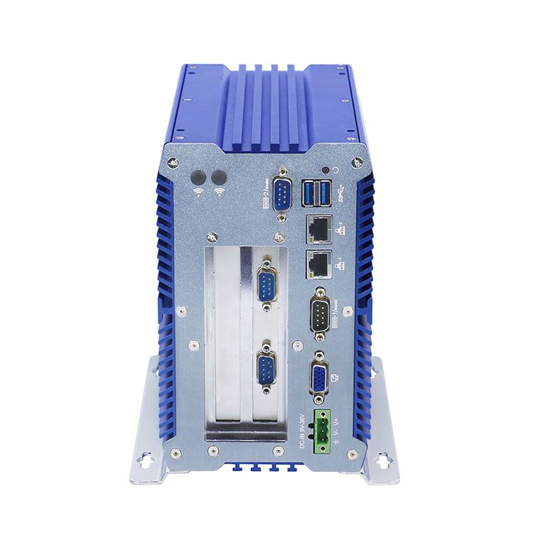 Support 9-36V industrial blue embedded box PC support PCIE X4 2PCI 10G LAN