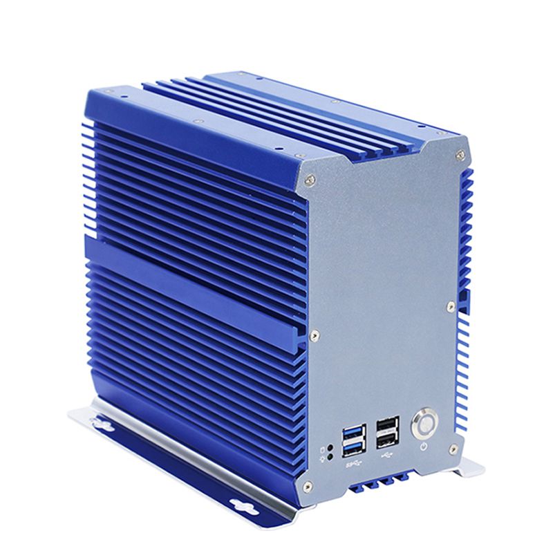 Support 9-36V industrial blue embedded box PC support PCIE X4 2PCI 10G LAN