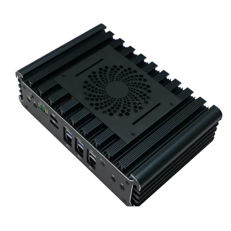 i5-1135G7/i7-1165G7 Win11 Aluminum alloy industrial mini computer with 3*2.5G LAN external smart fan