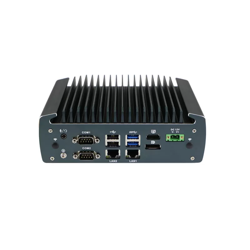 3*2.5G LAN J6412 CPU industrial mini box PC with 18 pin GPIO 6 COM