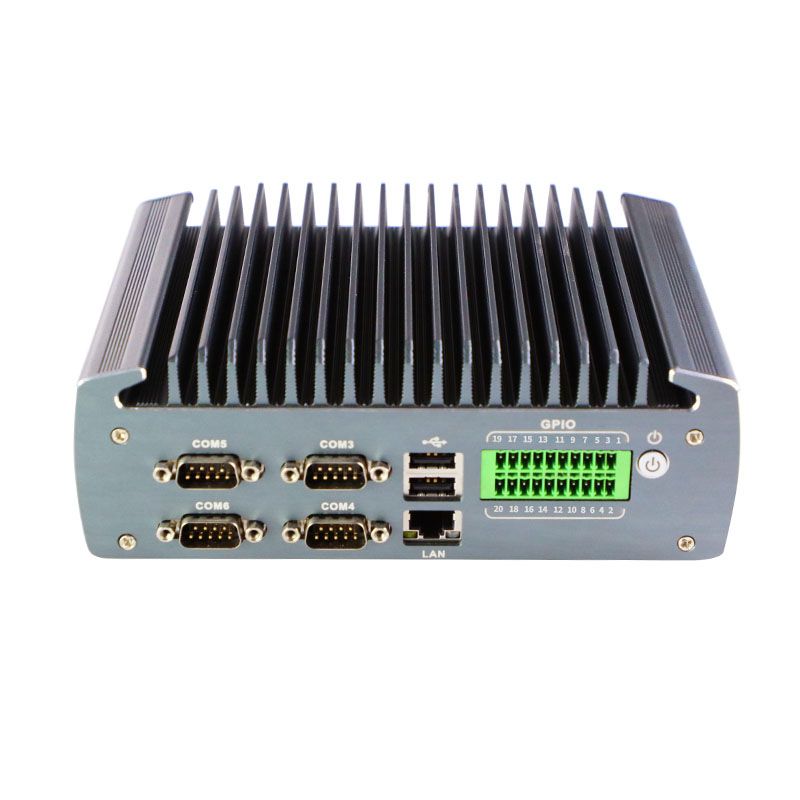 3*2.5G LAN J6412 CPU industrial mini box PC with 18 pin GPIO 6 COM