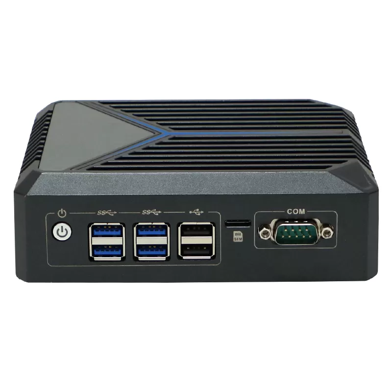 DIN RAIL J6412 processor mini PC 8 USB port(4*USB3.1) 2*HDMI industrial box PC Win11