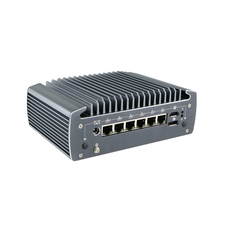 6*i225-V 2.5G LAN POE Function 5G aluminum alloy industrial mini PC with TPM2.0 4K Displaying